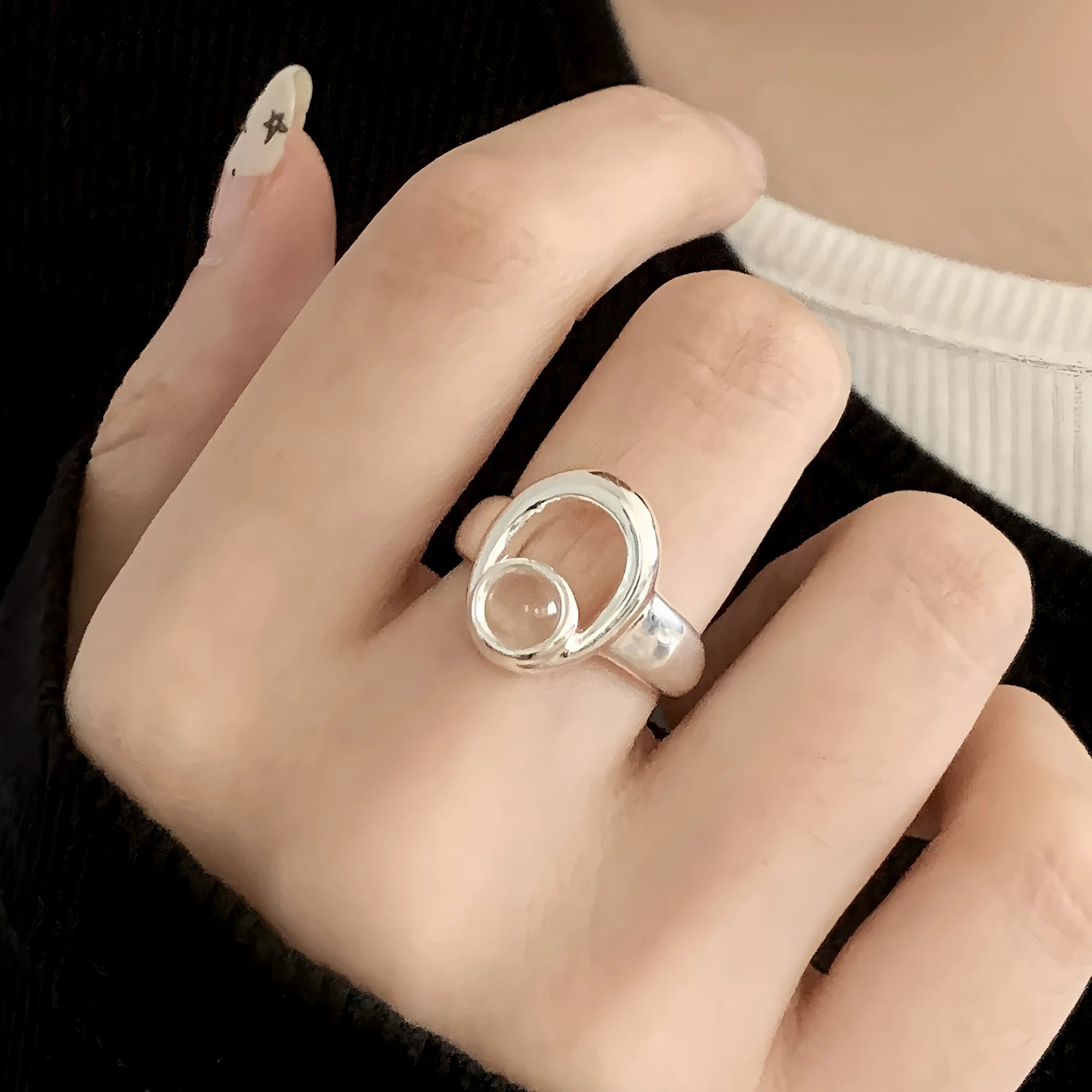 suhail Beaded Wave Ring
