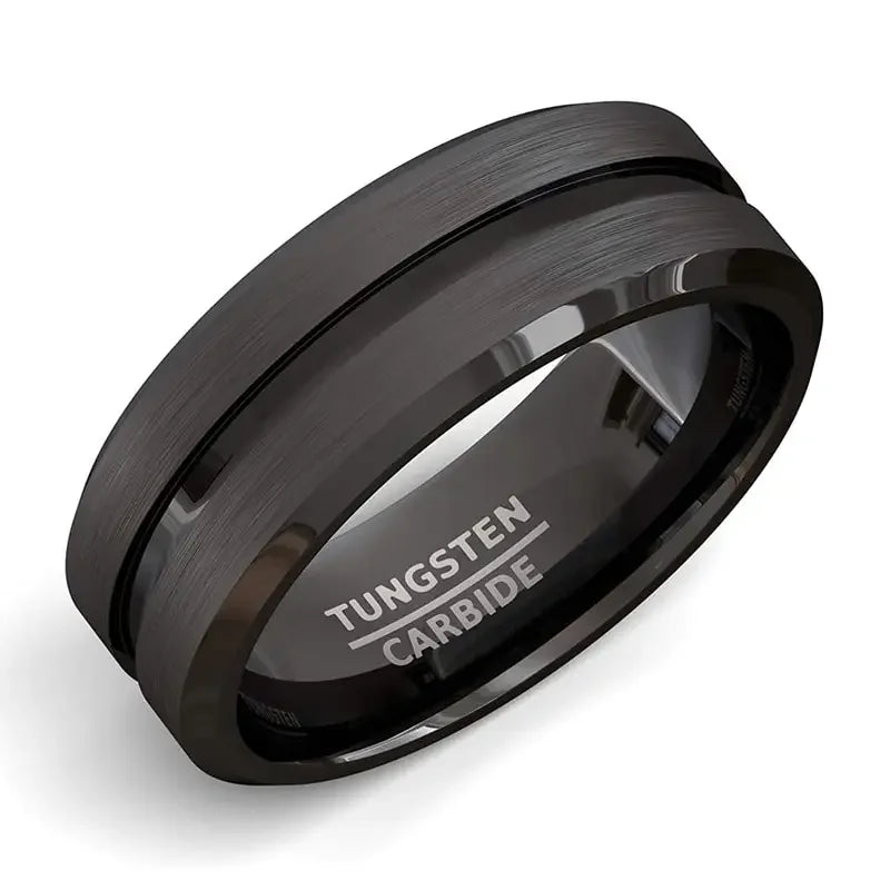Obsidian Groove Ring