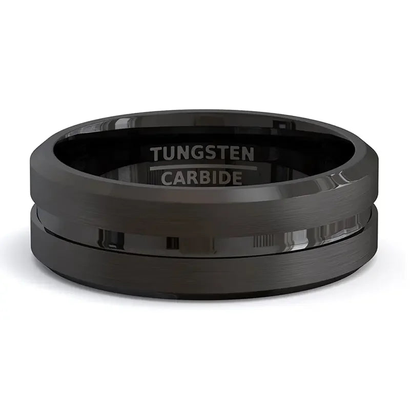 Obsidian Groove Ring