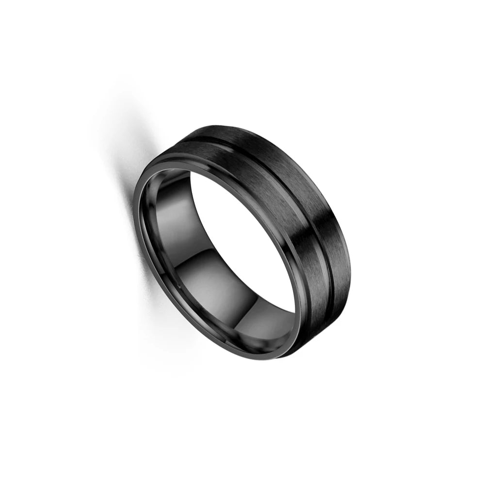 Obsidian Groove Ring
