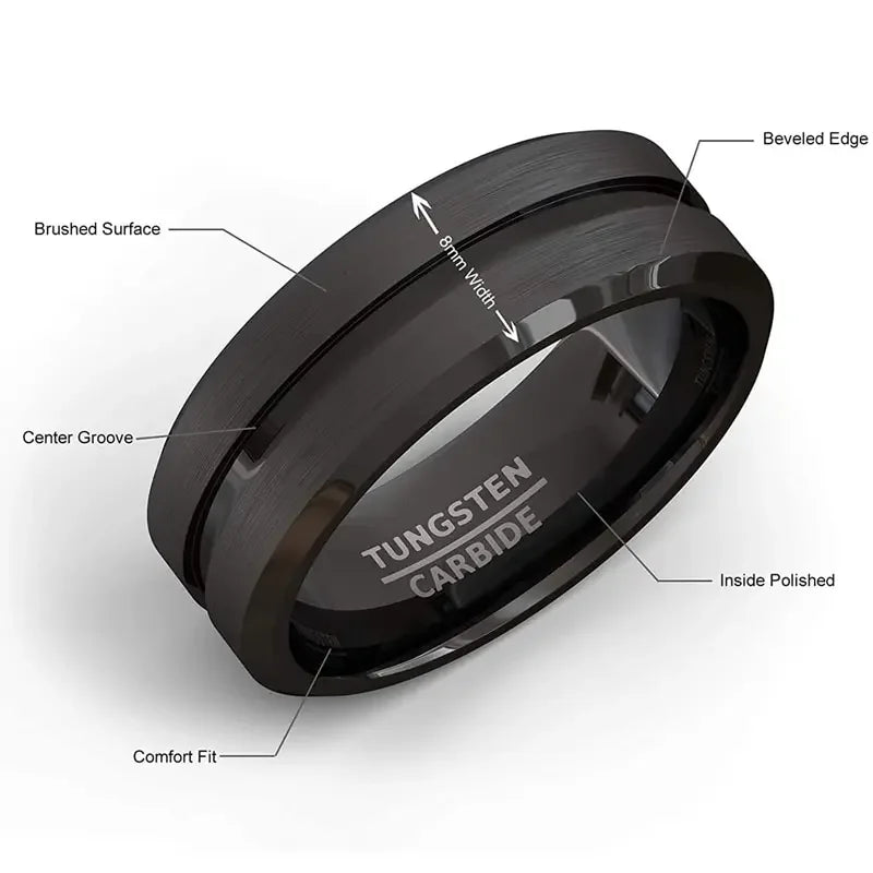 Obsidian Groove Ring