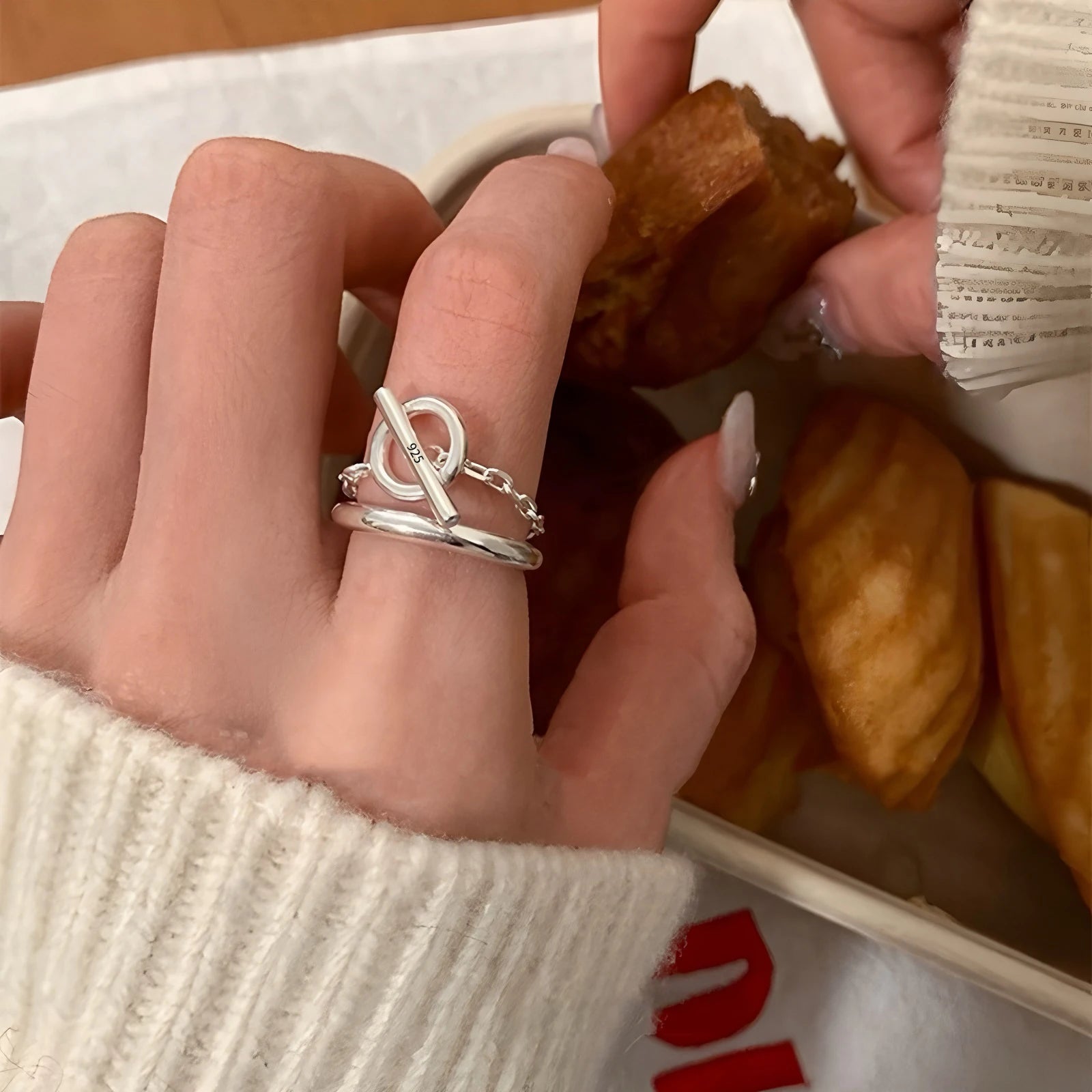 suhail Beaded Wave Ring