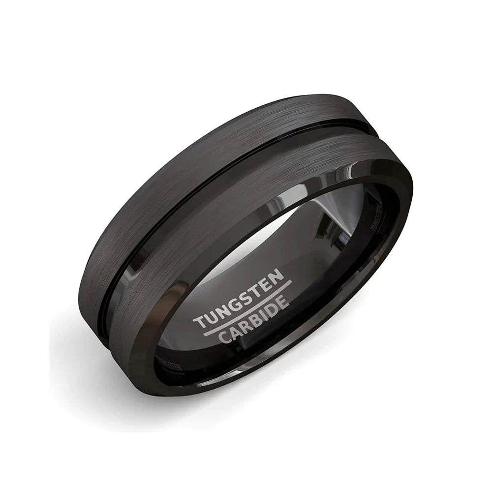Obsidian Groove Ring