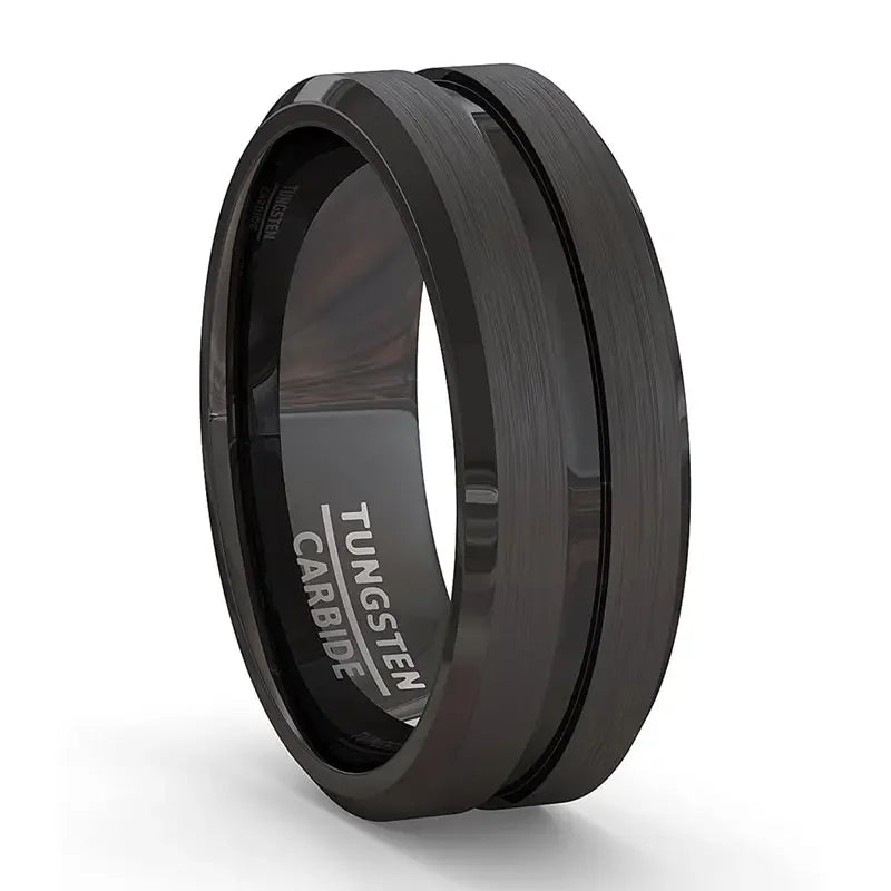 Obsidian Groove Ring