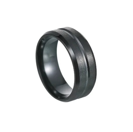 Obsidian Groove Ring