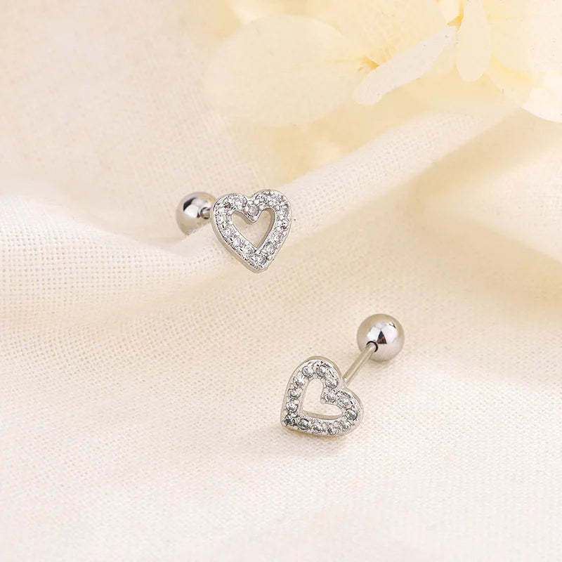Crystal Heart Studs
