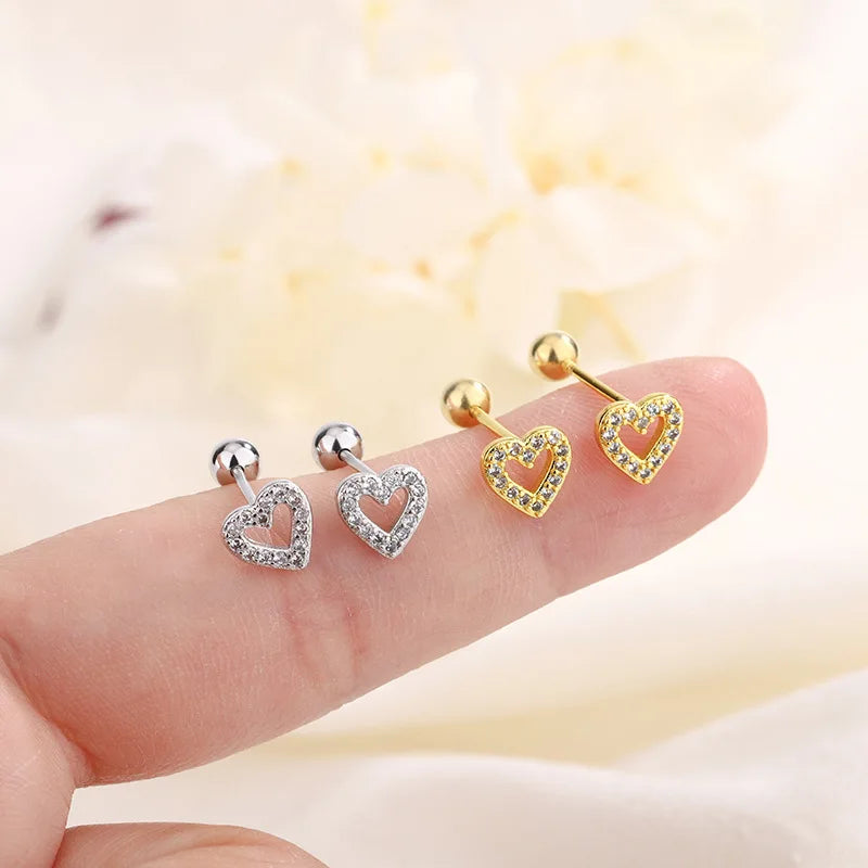 Crystal Heart Studs